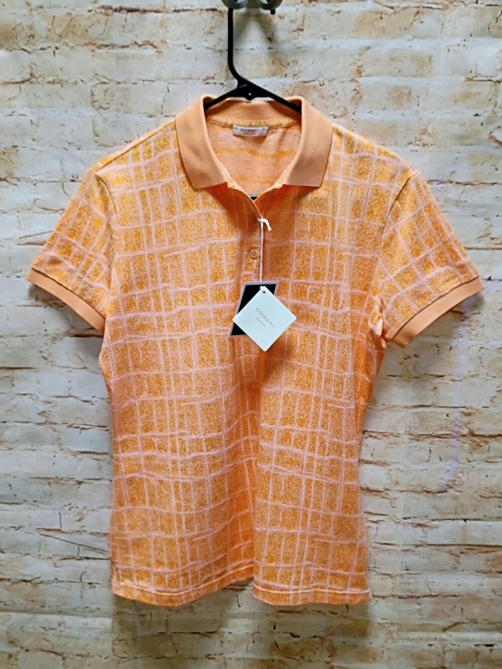 NWT Marbas Orange Women's Italian Golf Shirt Size M